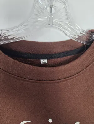 Chocolate Brown Mushroom Sweatshirt Oversized Cozy Goblincore Forest Grunge XL thumbnail 3
