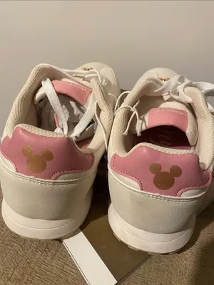 New With Tag Disney Kids Cream and Pink Mickey Sneakersnew Size 8 thumbnail 5