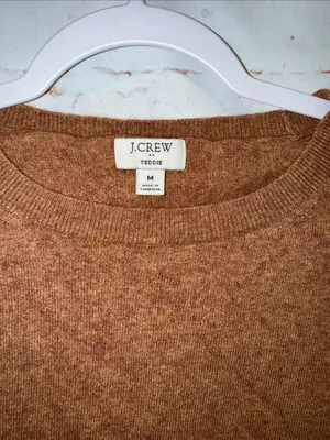 J. Crew Women's Crewneck Teddie Sweater pullover M wool cotton blend warm fall thumbnail 2