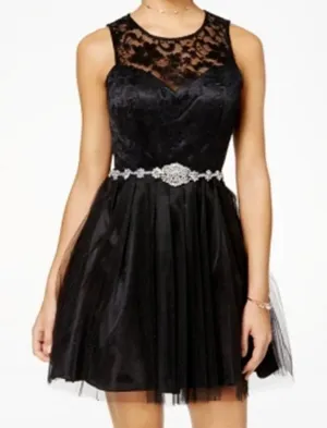 B.‎ Darlin Women's Junior Black Sleeveless Prom, Party, Formal, Wedding Dress thumbnail 1