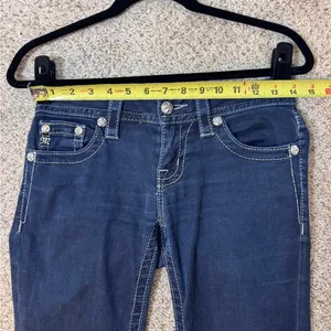 Miss Me Signature Skinny Jeans 26 Dark Wash Rhinestone Bling Y2K Western Stretch thumbnail 9