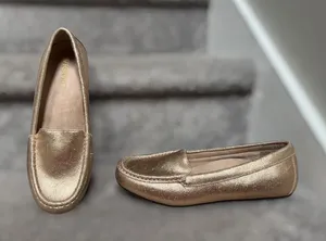 Vionic Debbie Metallic Loafers Women's 7.5 Rose Gold Comfort Orthotic Flats Chic thumbnail 1