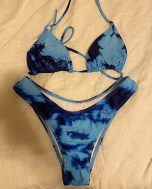 SheIn Blue Tie Dye Bikini Set thumbnail 1
