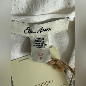 Ella Moon‎ White Embroidered Tassel Tie Boho Mini Dress Size S thumbnail 2