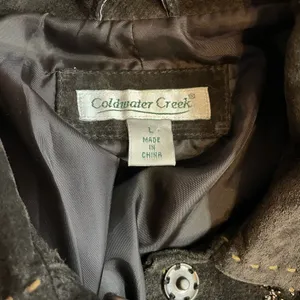 Coldwater Creek Y2K Brown Suede Leather Western Cowgirl Embroidered Jacket L thumbnail 12