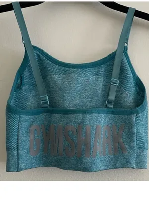 Gymshark Sky Blue Seamless High-Neck Sports Bra thumbnail 8