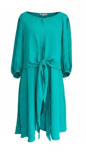 Anthropologie Maeve Valparaiso Green Tie Front Chiffon Dress Size 2P‎ Petite thumbnail 1
