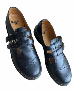 Dr Martens Smooth Mary Jane Flat 8065 Black Leather Buckle Shoes eu43 uk9 us11 thumbnail 1