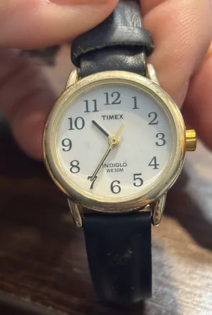 Vintage Preowned Timex Gold and Black Analog Watch thumbnail 1