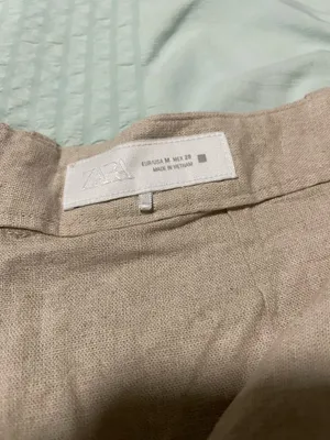 ZARA Tan Linen Shorts thumbnail 5