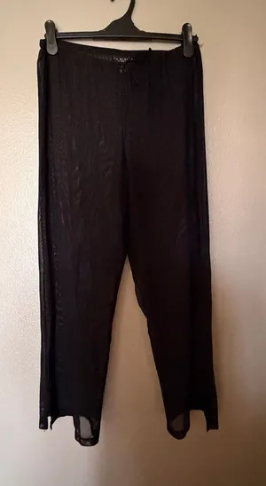 La Blanca Black Sheer Swim Coverup Pants with Drawstring Waist thumbnail 1