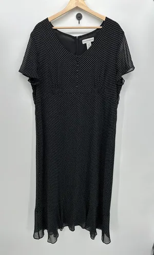Sagharbor Womens Black Maxi Dress Size XL‎ Dainty Fairy Y2K Polka Dot Coquette thumbnail 1