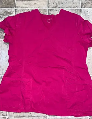 Inspire Fuchsia Scrub Top Pink Size L thumbnail 1