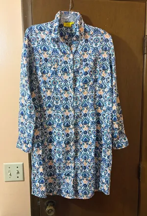 Roller Rabbit white floral multicolor linen shirtdress thumbnail 1