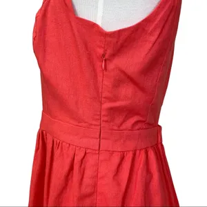 Market & Spruce NWT Halter Dress Linen Coral Linen Cotton Women's Size Medium thumbnail 11