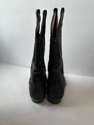 Abilene vintage black leather cowboy boots thumbnail 6