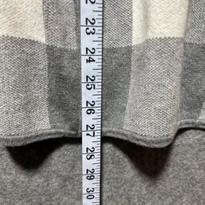 Jones‎ New York Sweater Poncho Cape Grey White Buffalo Plaid Full Zip Front L/XL thumbnail 4