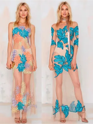 For Love and Lemons Nasty Gal Tropicana Embroidered Maxi Dress Sheer Small $298 thumbnail 2
