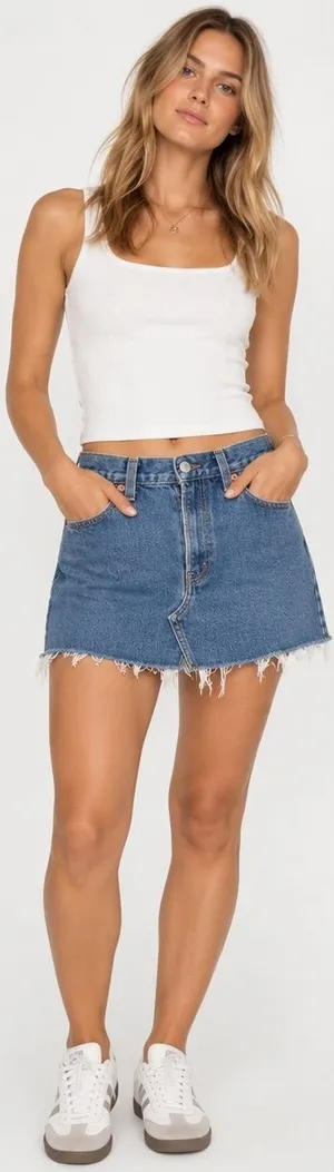 aligrace reworked vintage Levi’s 517 raw-hem mini skirt thumbnail 1