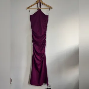 Zara Fuchsia-Purple Women’s Halter Midi Bodycon Dress‎ Size L thumbnail 2
