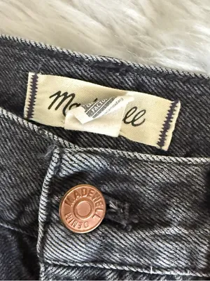Madewell Low Slung Baggy Jeans Gray Black 25 Button Fly Wide Leg thumbnail 3