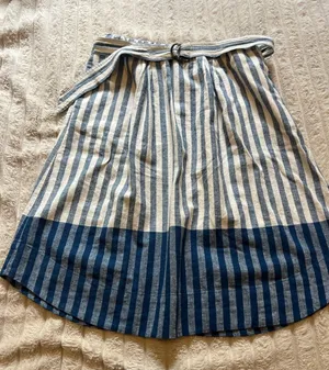 Loft blue and white strip summer skirt thumbnail 1