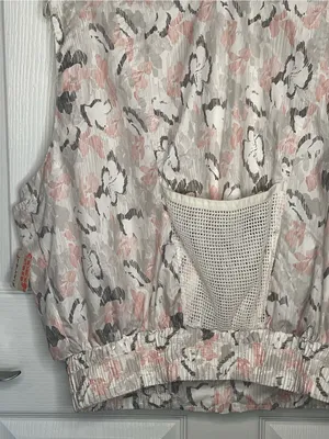 Free People Movement Off The Grid Sz L Utility Vest Ivory Floral Hooded NWT thumbnail 13