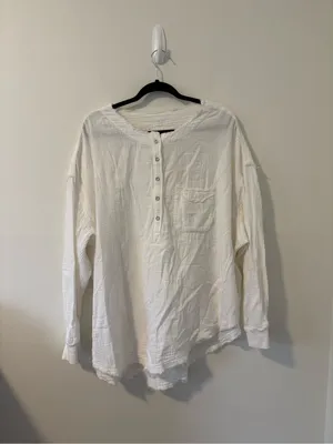 Free People We The Free‎ Oversized Plato Santo Gauze Top Medium thumbnail 2