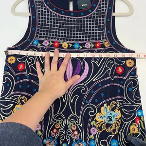 Maeve Anthropologie Sleeveless Embroidered Cotton Blue Sheath Dress Size US 6 thumbnail 11