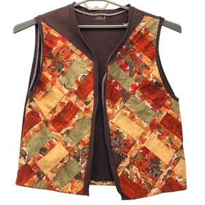 Fruit of the Loom Handmade Patchwork‎ Vest Orange Large thumbnail 1
