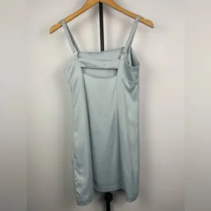 Urban Outfitters Baby Blue Wesley Satin‎ Straight Neck Slip Mini Dress thumbnail 5