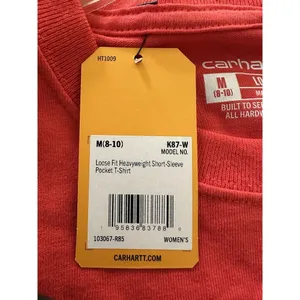 Carhartt Shirt Women Medium Orange Heavyweight Loose Fit Pocket Tee Workwear NWT thumbnail 5
