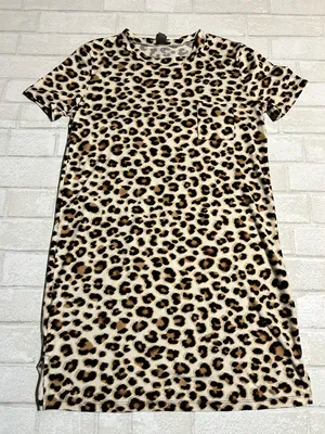 Alya Leopard Print Butter Soft Cozy Relaxing T-shirt Dress thumbnail 1