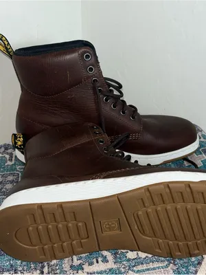 Dr. Martens Rigal Boots women Size 9 Brown Leather Lace Up White Sole thumbnail 4