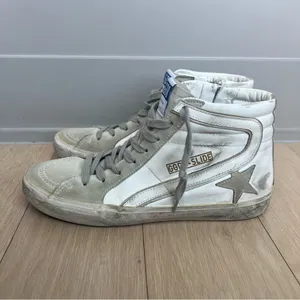 Golden Goose Women's Slide High Top Sneakers in White thumbnail 3