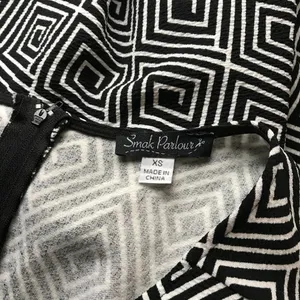 SMAK PARLOUR Black/White Geometric Faux Wrap Dress SMALL thumbnail 11