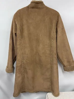 L.L. Bean Women's suede faux fur Shearling-Trim Trench Coat L regular thumbnail 9