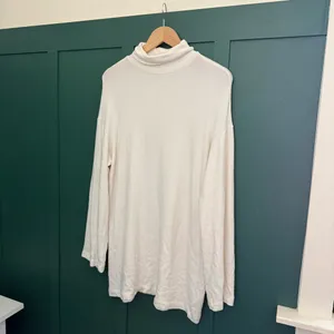 Reformation Aspen Knit Long Sleeve Turtleneck Sweater Dress Cream thumbnail 3