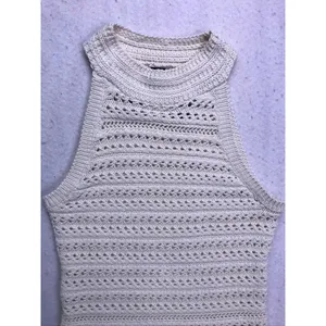Banana Republic Organic Cotton Sweater Tank Womens‎ Small Cream Crochet Knit thumbnail 5