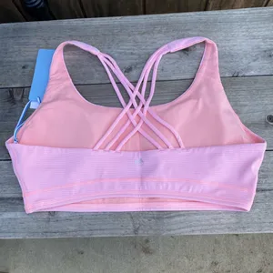 New Southern Tide Womens XL Sports Bra Pink Striped Nessa Skip Strappy Back thumbnail 1