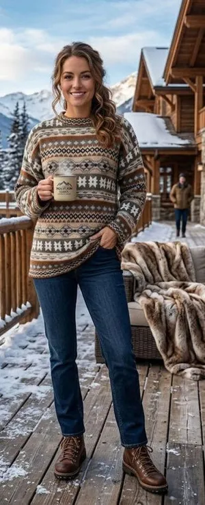 Vintage Cristina Southwestern Fair Isle Knit Oversized Cozy Sweater M/L thumbnail 1