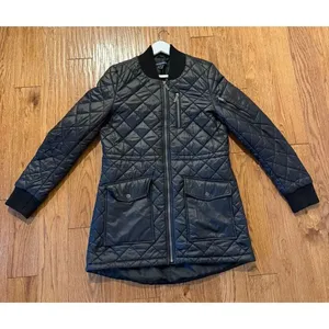 French Connection black puffer longline bomber jacket size M thumbnail 7