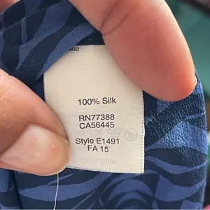 MADEWELL | Blue Printed 100% Silk Blouse Sz XS thumbnail 6