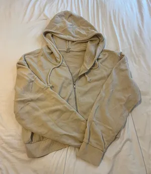 Cream Cropped Zip Up LA Hearts thumbnail 1