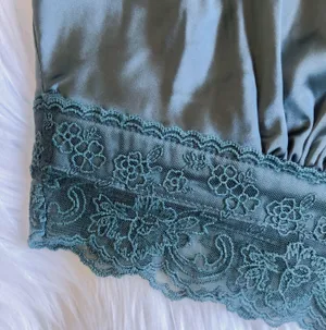 Teal blue satin lace cami bralette, brand new with tag thumbnail 4