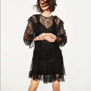 ✨ Zara black lace dress with frills✨ thumbnail 3