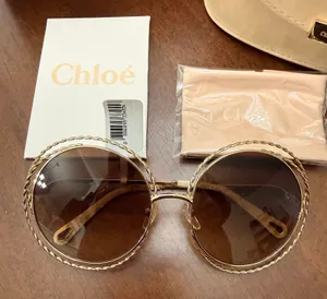 Chloe Brown Round Ladies Sunglasses - CE114ST thumbnail 1