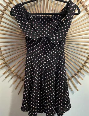 Reformation Women’s Canopy Off-Shoulder Dress in Jingle Polka Dot Retro 💕 thumbnail 12