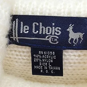 80s Vintage Le Chois Ivory Thick Knit Sweater Women's Size Large thumbnail 6