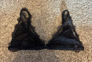 Victoria's Secret black lacy triangle bralette thumbnail 1